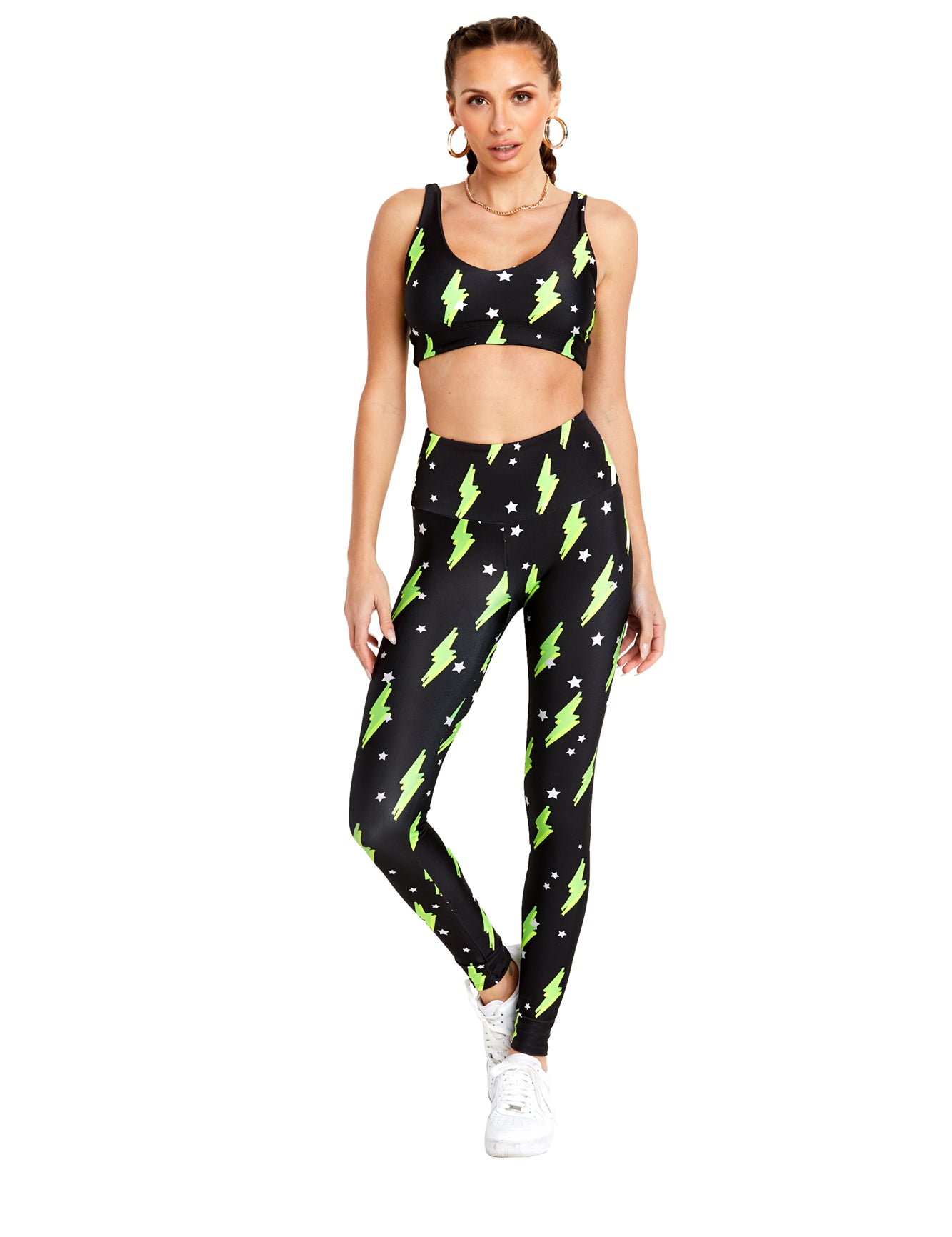 Neon Green Bolts Legging - Goldsheep Clothing