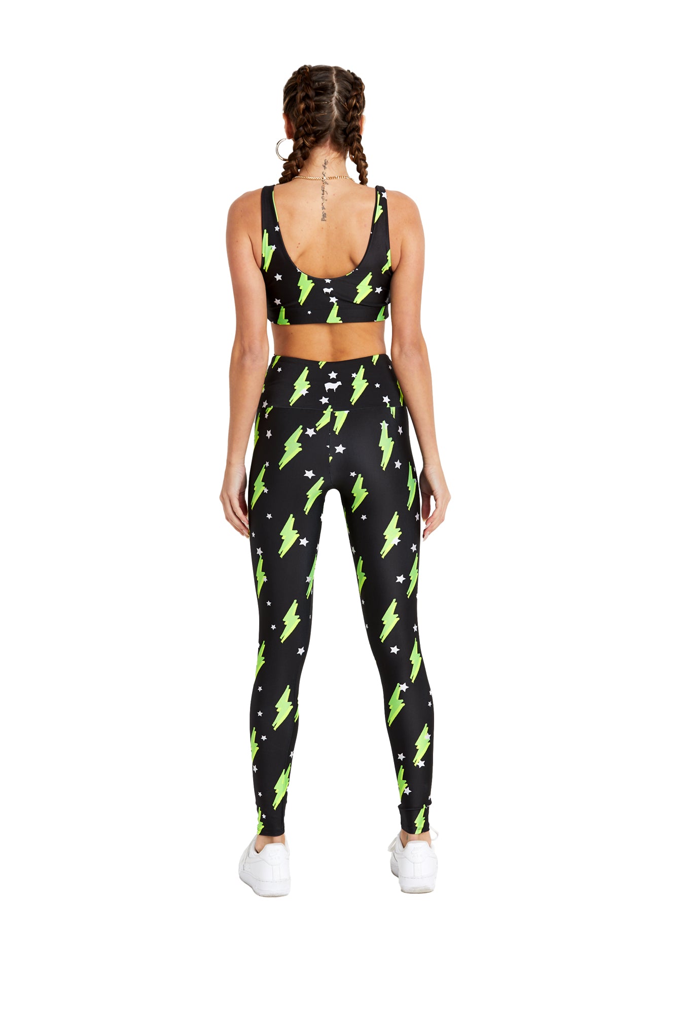 Neon Green Bolts Legging - Goldsheep Clothing