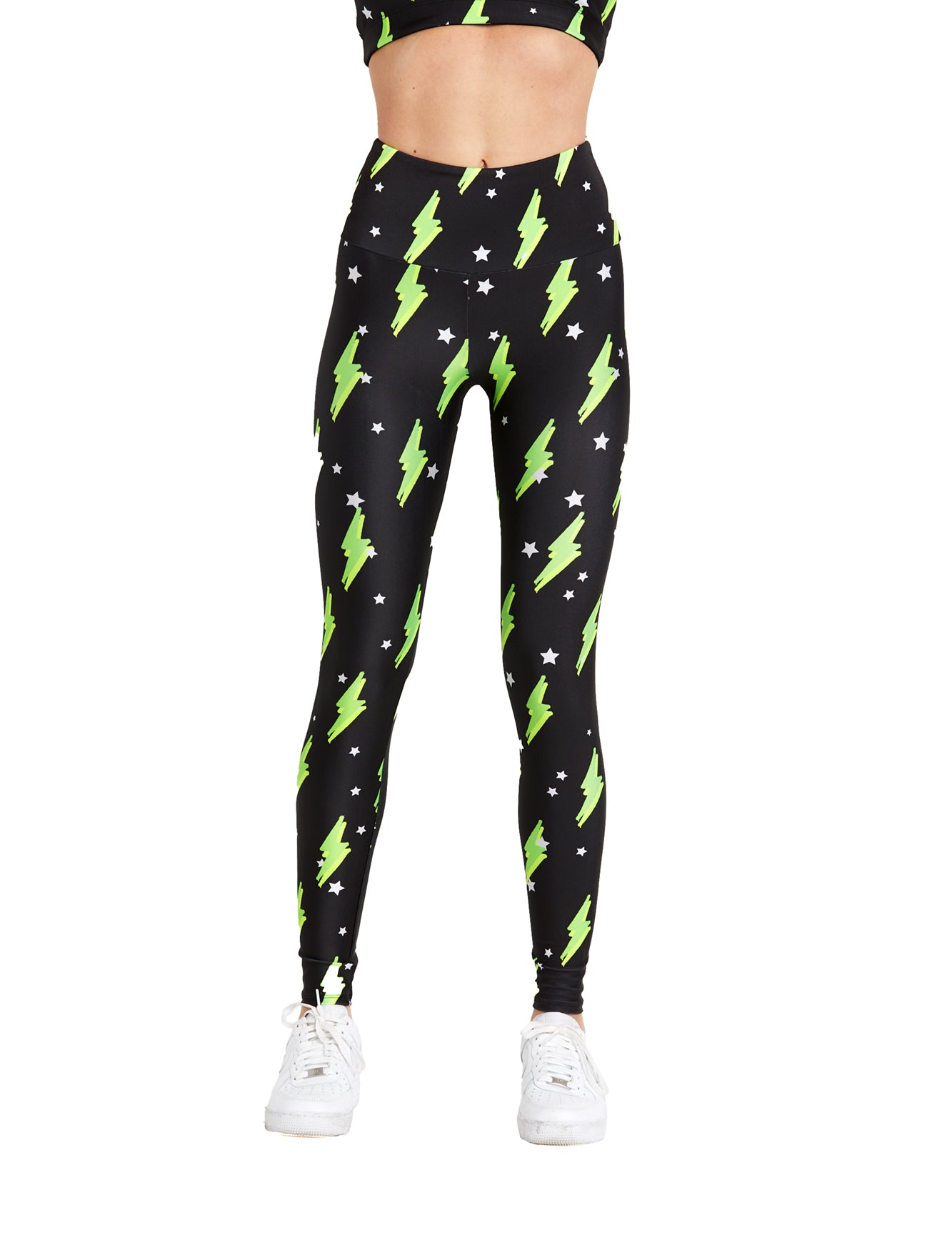 Neon Green Bolts Legging - Goldsheep Clothing