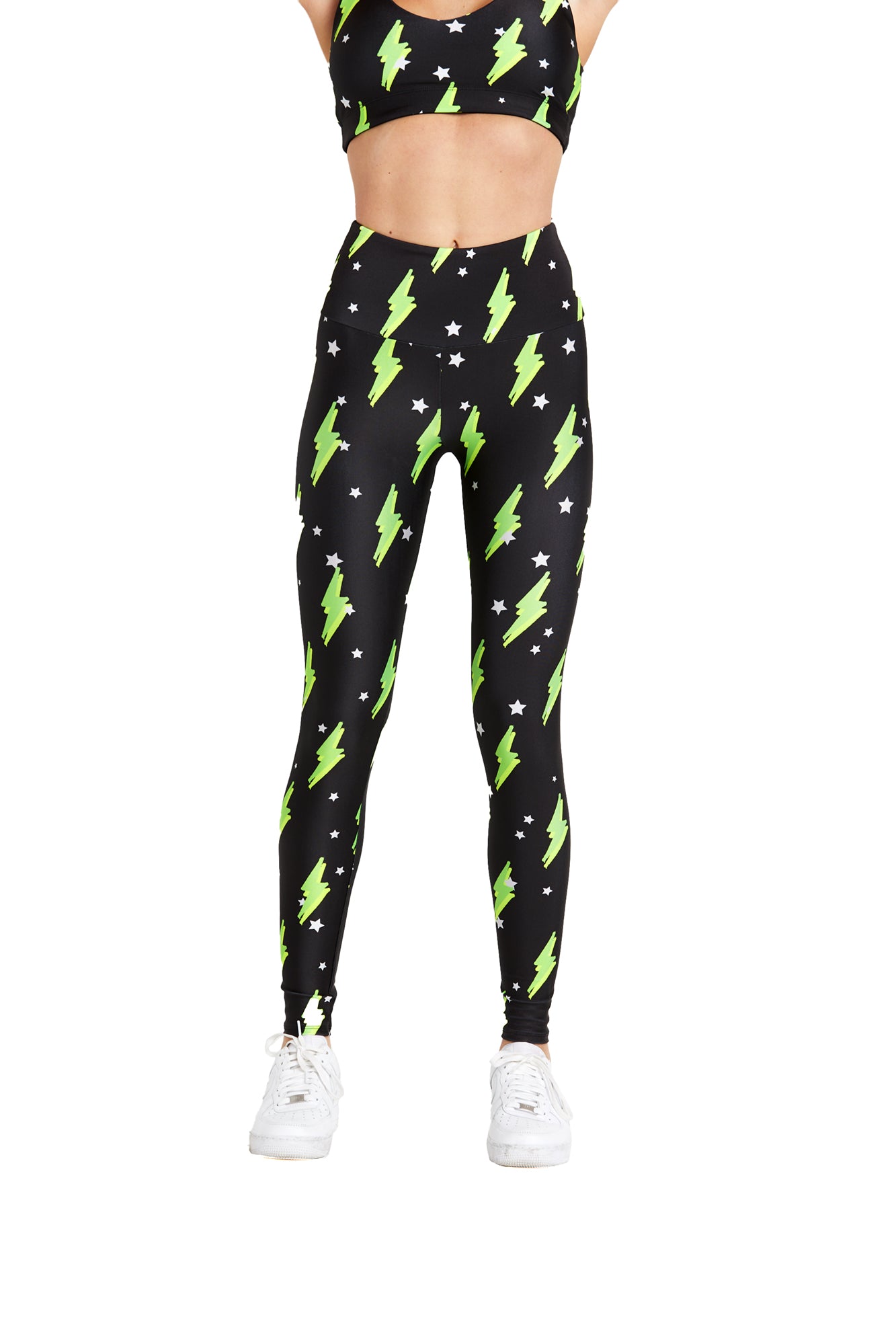 Neon Green Bolts Legging - Goldsheep Clothing