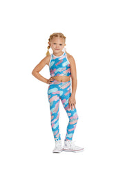 Blue & Pink Paint Strokes Kids Crop Top - Goldsheep Clothing