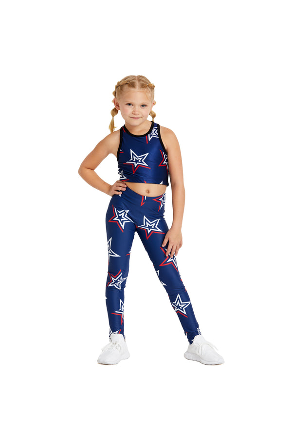 Patriotic Stars Kids Crop Top