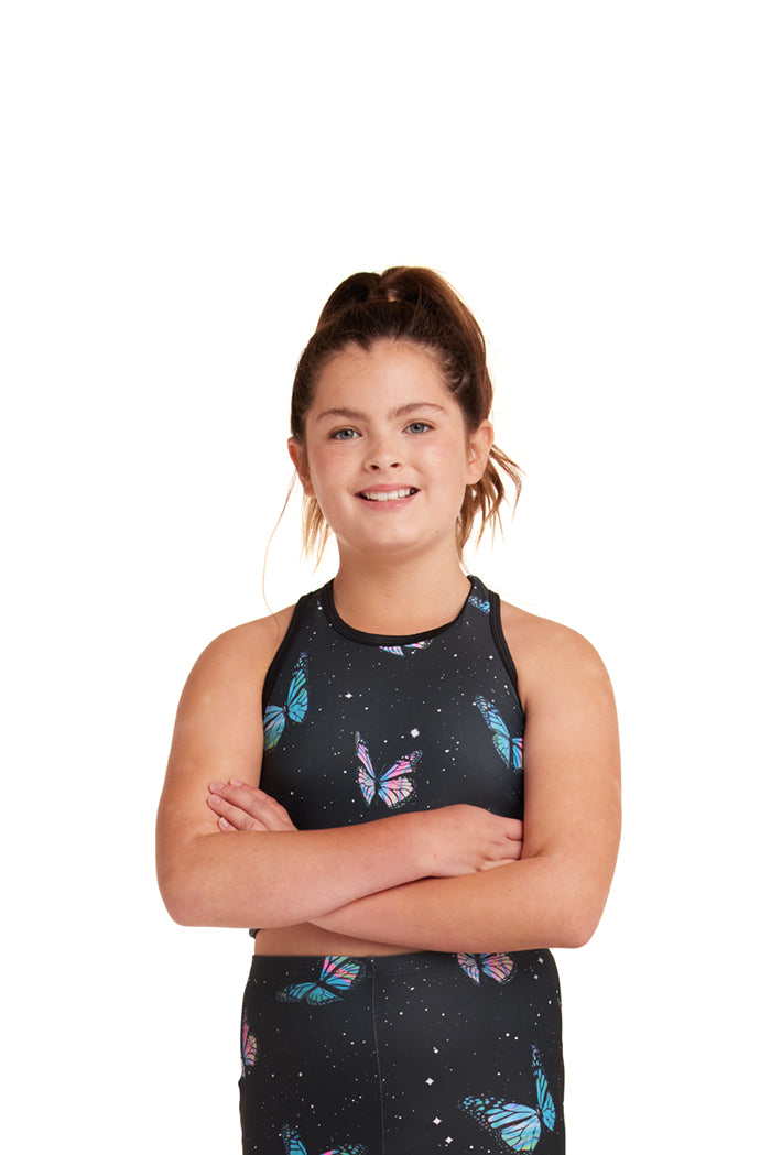 Butterfly Dreams Kids Crop Top - Goldsheep Clothing