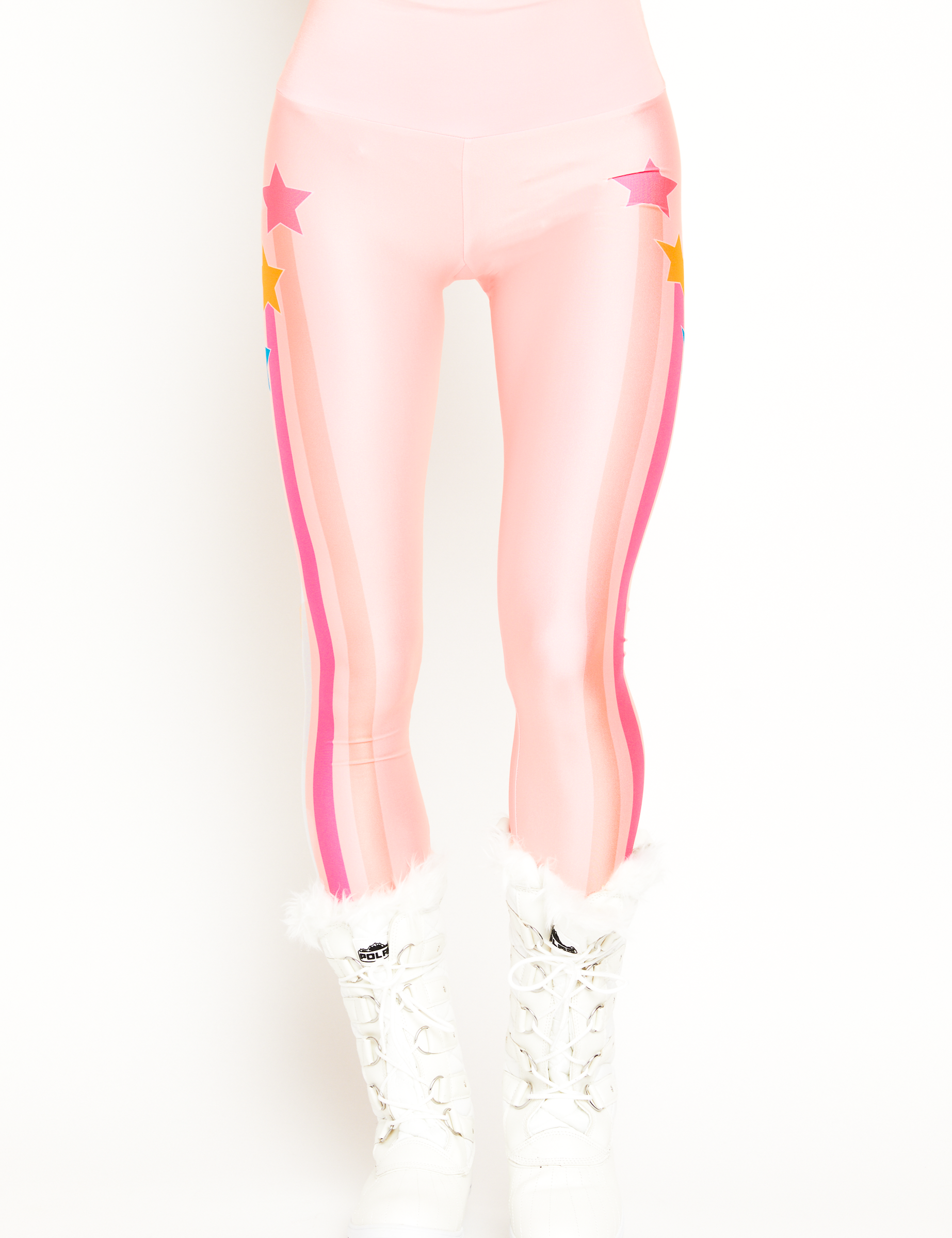 Pink Shooting Stars Legging - Goldsheep Clothing