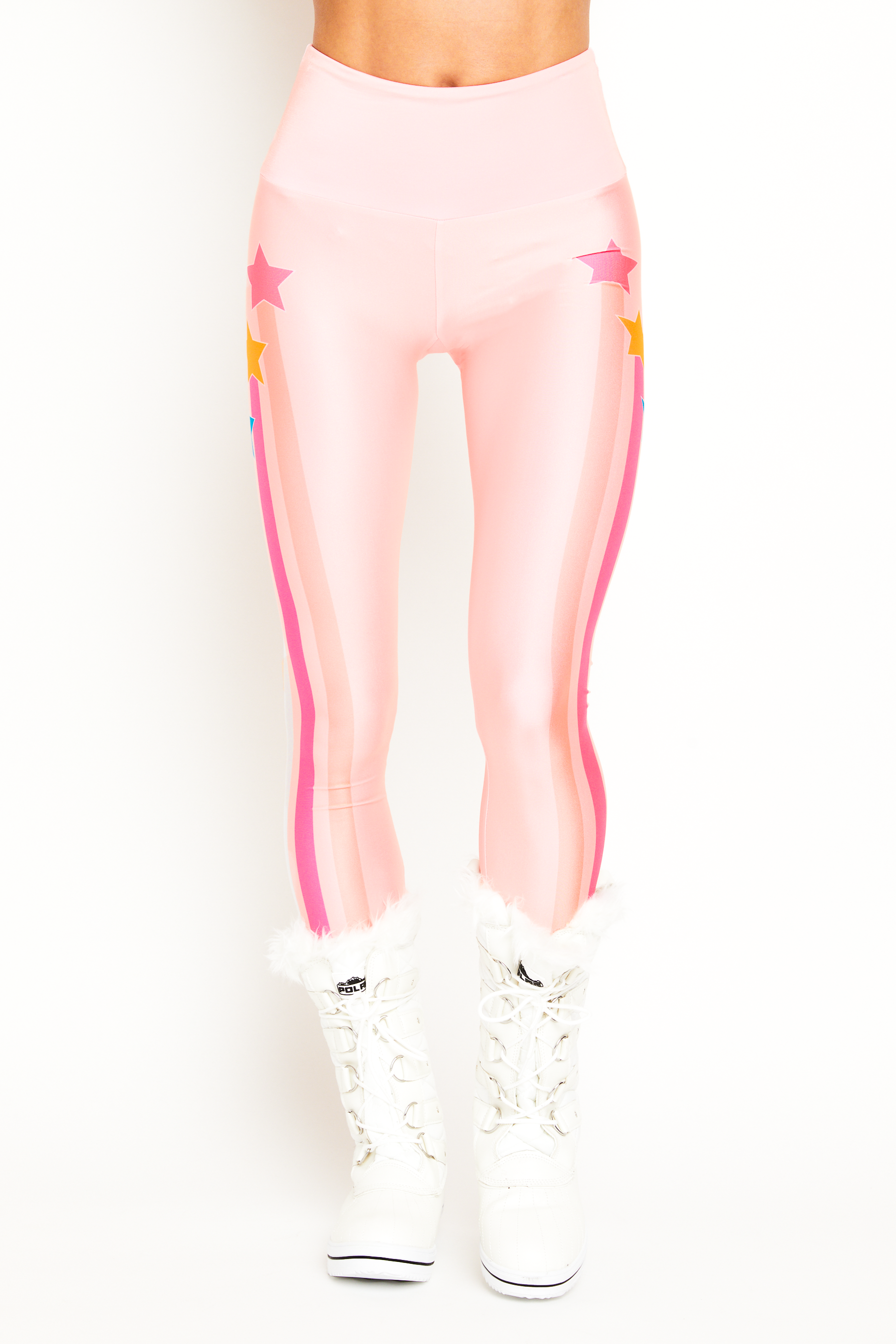 Pink Shooting Stars Legging - Goldsheep Clothing
