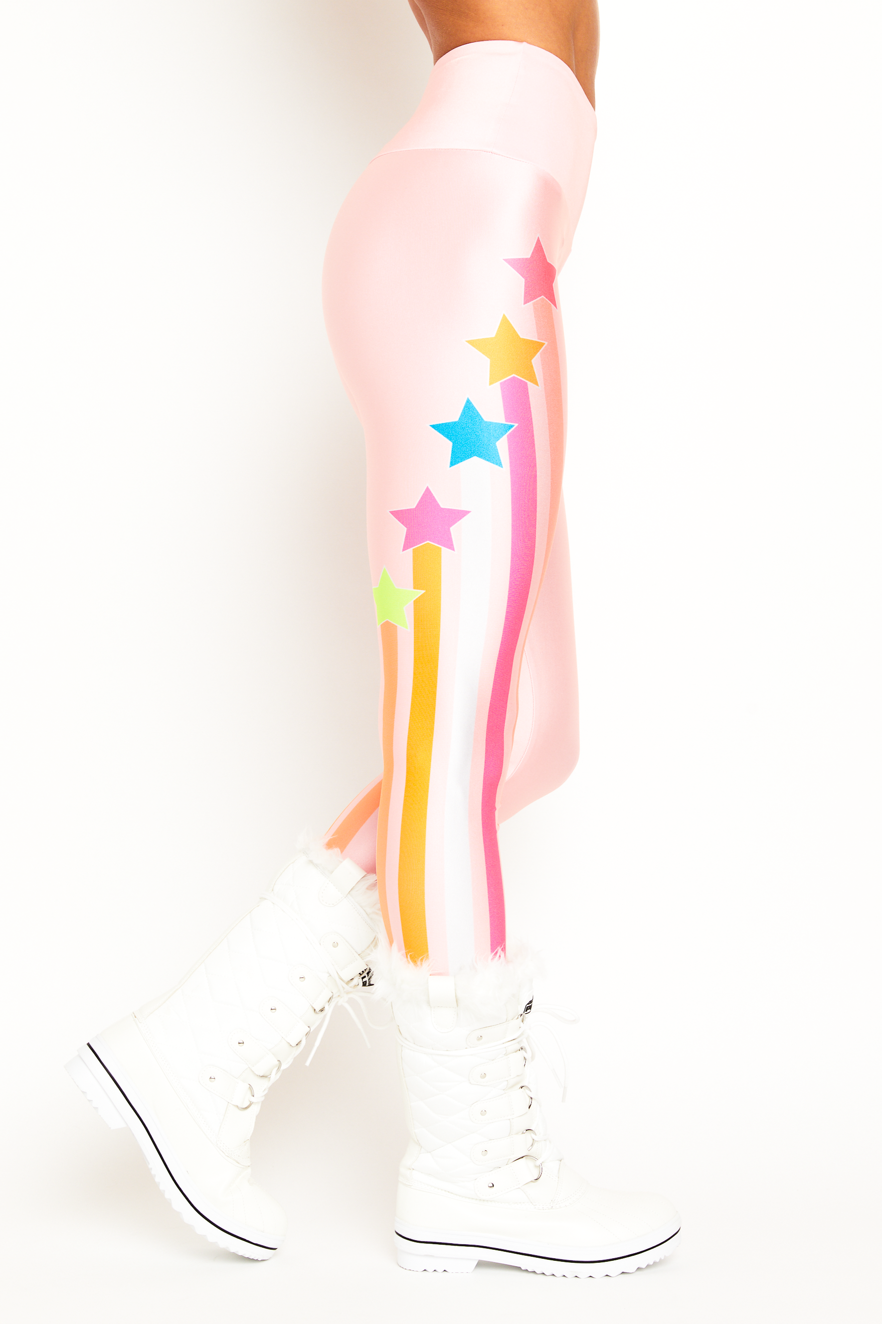 Pink Shooting Stars Legging - Goldsheep Clothing
