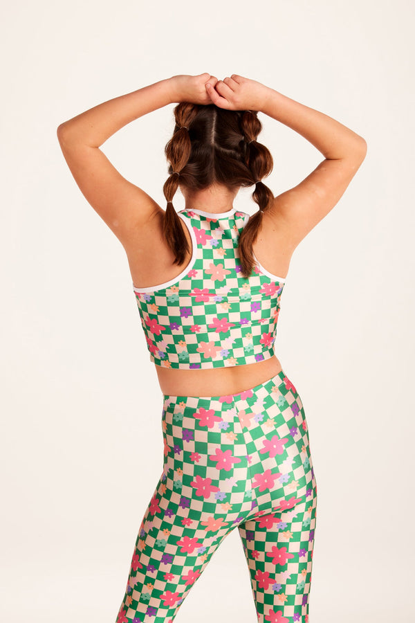 Groovy Checkers Kids Crop Top
