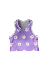 Lavender Daisies Kids Crop Top
