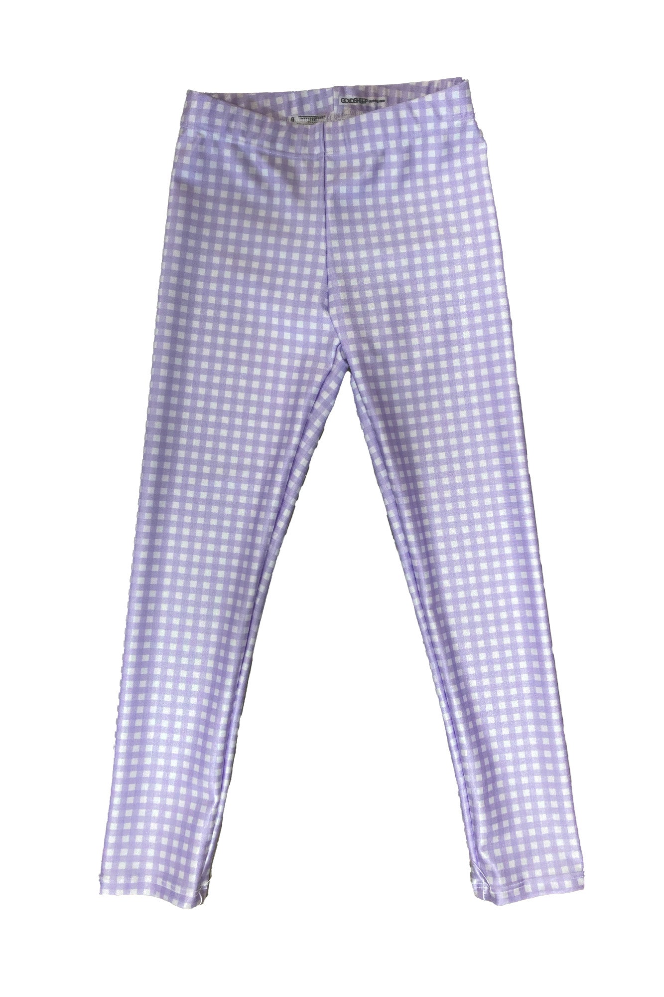 Mini Lavender Gingham Kids Legging - Goldsheep Clothing