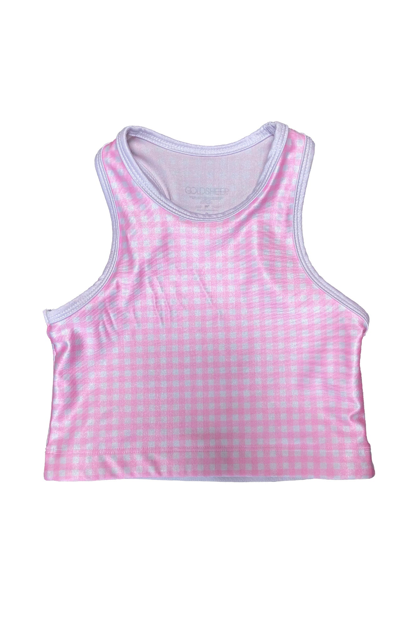 Mini Pink Gingham Kids Crop Top - Goldsheep Clothing