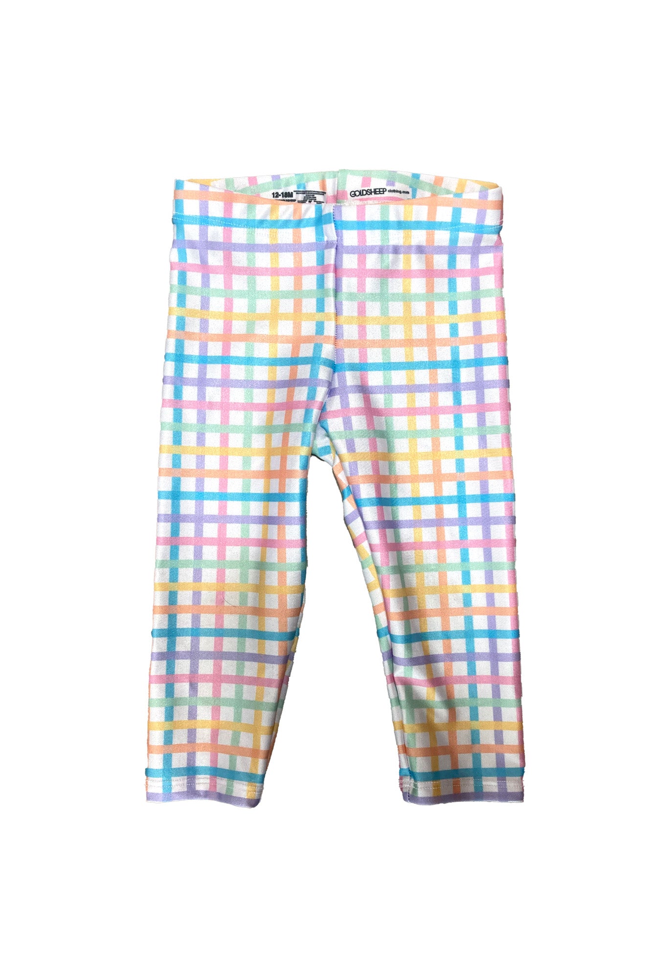 Pastel Rainbow Gingham  Kids Legging - Goldsheep Clothing